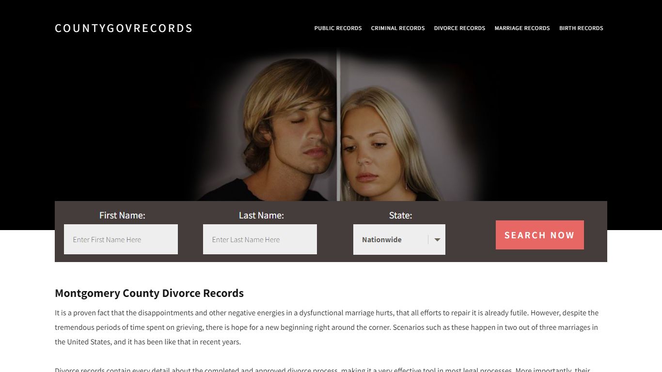 Montgomery County Divorce Records | Enter Name and Search|